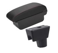 MKVAXR pour Renault, pour Duster 2013-2020 Car Armrest Box Retrofit Storage Interior Details Centre Console Console d'accoudoir de voiture (B1 Black Red 3usb)