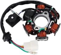 MKVAXR Stator d'allumage magnéto 5 Fils CA 6 pôles, for Moteur 50cc, 100cc, 125cc, 150cc, for VTT, Kart, Dune, Buggy, Dirt Bike, Quad, Prise Femelle 5 Fils en 1 Kit de Bougies d'allumage CDI