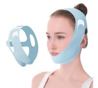 MKVZIYE Réutilisable Masque En Forme De V,Masque Visage Liftant,Convient aux personnes de toutes tailles de têtebleu