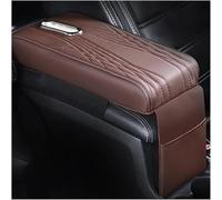 MKWGZPGW Coussin Accoudoir Voiture pour A6 Sedan C8 2018-2025, Coussin D'accoudoirs Universelles en Cuir, BoîTe D'Accoudoir Rehausseur avec Sac Rangement,Coffee-Large