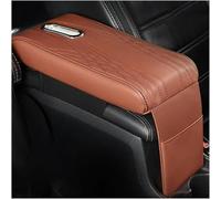 MKWGZPGW Coussin Accoudoir Voiture pour A6 Sedan C8 2018-2025, Coussin D'accoudoirs Universelles en Cuir, BoîTe D'Accoudoir Rehausseur avec Sac Rangement,Brown-Large
