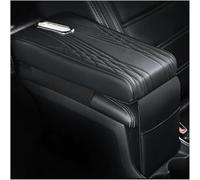 MKWGZPGW Coussin Accoudoir Voiture pour A6 Sedan C8 2018-2025, Coussin D'accoudoirs Universelles en Cuir, BoîTe D'Accoudoir Rehausseur avec Sac Rangement,Black-Large