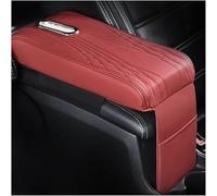MKWGZPGW Coussin Accoudoir Voiture pour A6 Sedan C8 2018-2025, Coussin D'accoudoirs Universelles en Cuir, BoîTe D'Accoudoir Rehausseur avec Sac Rangement,Red-Large