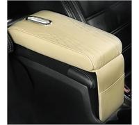 MKWGZPGW Coussin Accoudoir Voiture pour A6 Sedan C8 2018-2025, Coussin D'accoudoirs Universelles en Cuir, BoîTe D'Accoudoir Rehausseur avec Sac Rangement,Beige-Large