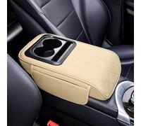 MKWGZPGW Coussin D'Accoudoir Voiture pour Ford B-Max 2012-2018, Coussin D'accoudoir Universel Console Centrale en Cuir, avec Portegobelet, Accessoires,Beige
