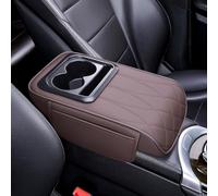 MKWGZPGW Coussin D'Accoudoir Voiture pour Ford Puma K2 / Puma St 2020 2021 2022 2023 2024 2025 2026, Coussin D'accoudoir Universel Console Centrale en Cuir, avec Portegobelet, Accessoires,Coffee