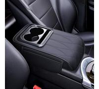 MKWGZPGW Coussin D'Accoudoir Voiture pour Ford Puma K2 / Puma St 2020 2021 2022 2023 2024 2025 2026, Coussin D'accoudoir Universel Console Centrale en Cuir, avec Portegobelet, Accessoires,Black