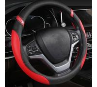 MKWGZPGW Couvre Volant Rond De Voiture pour Mazda MX-5 MX5 RF ND NC NB NA 1989-2023, Housse en Cuir Artificiel Accessoires AntidéRapant Couvre-Volant Forme Ronde Antidérapant,Red-PU