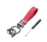 MKWGZPGW Porteclés Voiture en Cuir Microfibre pour X-Trail T33 Qashqai J12 Ariya e-Power 2024, Porte Clef Multifonction avec Tournevis, Accessoire pour Hommes et Femmes,Red