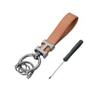 MKWGZPGW Porteclés Voiture en Cuir Microfibre pour X-Trail T33 Qashqai J12 Ariya e-Power 2024, Porte Clef Multifonction avec Tournevis, Accessoire pour Hommes et Femmes,Brown