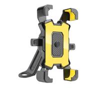 MKWGZPGW Support Téléphone Moto pour VOGE SR4 Max SR4MAX 2022-2023, Support Telephone 360° Universel, Rotation Antivibration, Libération a Un Bouton,Yellow-Rearview Mirror Version