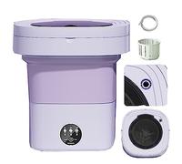 MKYOKO Mini Machine à Laver Portable, Pliable, avec Essorage, Grande Capacité de 15 L, for Camping, Camping-Car, Voyage, Petits Espaces, LéGèRe et Facile à Transporter (Color : Purple)