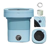 MKYOKO Mini Machine à Laver Portable, Pliable, avec Essorage, Grande Capacité de 15 L, for Camping, Camping-Car, Voyage, Petits Espaces, LéGèRe et Facile à Transporter (Color : Blue)