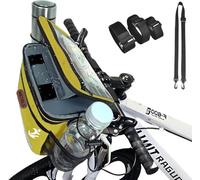 MKYRLX Sacoche de guidon de vélo, sac isotherme de 5 l, sac à déjeuner, sac isotherme, sac de vélo avant, panier de vélo, support de téléphone portable, sac de volant avec écran tactile et bandoulière