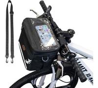 MKYRLX Sacoche de Guidon Vélo Isotherme, Support Téléphone avec Écran Tactile, Sac à Déjeuner Étanche, Installation Facile pour VTT, Vélo Route, Cyclisme Quotidien