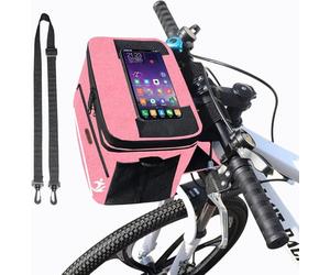 MKYRLX Sacoche Vélo 5L Imperméable - Sac Guidon avec Support Téléphone Étanche, Compartiment Isotherme pour Repas, Bandoulière Amovible, Idéal Cyclisme, Travail
