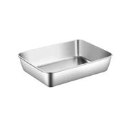 MKYYIOED Boîte à Déjeuner En Acier Inoxydable Assiette carrée rectangulaire en acier inoxydable, grande assiette de rangement cuisine avec couvercle, plateau multifonction(Type A)