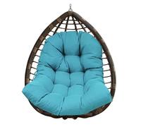 MKYYIOED Coussin De Panier Suspendu À Balançoire Étanche, Épais | Coussin de chaise en forme d'œuf, coussin de siège de Patio intérieur et extérieur for chaise en rotin(Blue)