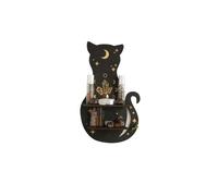 MKYYIOED Etagere Murale Étagère Flottante en Bois for Chat, Phase de Lune | Support en cristal de Chakra, présentoir en pierre, décoration murale, décorations for la maison de sorcière(Style 2)