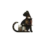 MKYYIOED Etagere Murale Étagère Flottante en Bois for Chat, Phase de Lune | Support en cristal de Chakra, présentoir en pierre, décoration murale, décorations for la maison de sorcière(Style 4)