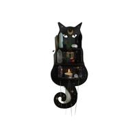MKYYIOED Etagere Murale Étagère Flottante en Bois for Chat, Phase de Lune | Support en cristal de Chakra, présentoir en pierre, décoration murale, décorations for la maison de sorcière(Style 7)