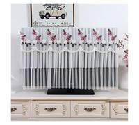 MKYYIOED Housse Protection Pour Tv Simplified Cover For Television Lace Desktop Wall Mounted TV Turn On The Without Removing The Minimalist(Style A White,115 x Height 75cm)
