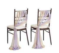 MKYYIOED Lot de 10/50 Ceintures Chaise en Mousseline Soie Vert Sauge 17 x 250 cm, lot 12, for Housses Mariage, Ruban, décoration d'allée fête(Beige Purple,10 pcs)