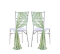 MKYYIOED Lot de 24 Ceintures Chaise en Mousseline Soie Vertes 17 x 250 cm, lot 12, for Housses Mariage, Ruban, décoration d'allée fête(Green Set)