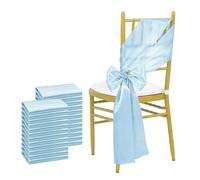 MKYYIOED Lot de 24 nœuds Chaise en Satin Bleu Ciel 17 x 275 cm for décoration Mariage, Banquet, fête, événement(Sky Blue)
