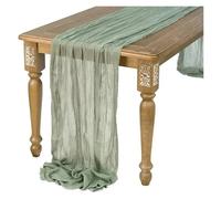 MKYYIOED Lot de 5 ou 10 chemins Table en Gaze Rose Clair Style bohème, rustiques et Transparents, for Chaise, for Mariage, fête prénuptiale(Green,90cmx300cm,6PCS)