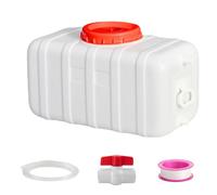 MKYZTG Cuve Eau Camping Car Réservoir Eau Potable Alimentaire en PEHD Haute Densité - Jerrican Eau pour Caravane, Bateau, Van Aménagé - Robuste Anti-UV avec et Valve(Size:25L,Color:Blanc)