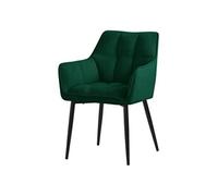 ML-Design 1x Chaise Salle à Manger en Tissu Eponge, Vert Foncé, Chaise de Cuisine avec