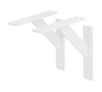 ML-Design 2 pièces support d'étagère 180x180 mm, blanc, aluminium, support d'étagère flottant, équerre d'étagère, support mural