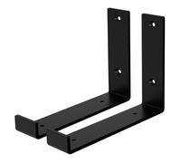 ML-Design 2 pièces support d'étagère, 20x4x14 cm, noir, métal, 8 pouces Heavy Duty Support d'étagère, support d'étagère industriel