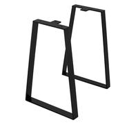 ML-Design Lot de 2 Pieds de Table 28,5xH40,5cm, Forme Trapèze, Noir, Acier Peint par Poudrage, Design Industriel, Piètement de Meuble DIY, Patins de Table à Manger Banc Bureau, Projets de Bricolage