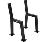 ML-Design 2x Pieds de Banc, Forme de H, 47x77,5 cm, Noir, Acier Inoxydable, Stable Résistant aux Intempéries, Châssis de Banc avec Dossier pour