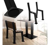 ML-Design 2X Pieds de Banc, Forme de H, 47x77,5 cm, Noir, Acier Inoxydable, Stable Résistant aux Intempéries, Châssis de Banc avec Dossier pour l'Extérieur, DIY, Patins de Banquette de Parc/Jardin