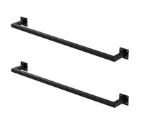 ML-Design 2x Tringle à Vêtements Rectangulaire, P12xL90 cm, Noir, Acier Inoxydable, Tringle de Penderie Forme de U