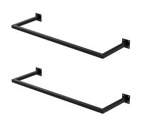 ML-Design 2x Tringle à Vêtements Rectangulaire, P30xL90 cm, Noir, Acier Inoxydable, Tringle de Penderie Forme de U, Portemanteau à Montage Mural, Porte-vêtements, Tringle à Linge + Matériel de Montage