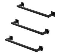 ML-Design 3x Tringle à Vêtements d'Angle, P12xL60 cm, Noir, Acier Inoxydable, Forme de U, Portemanteau à Montage Mural, Porte-vêtements, Matériel de Montage Inclus