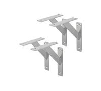 ML-Design 4 Pièces Support d'Etagère, 180 x 180 mm, Argent, en Aluminium, Robuste, Style