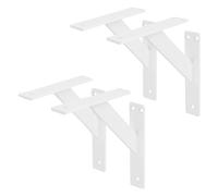 ML-Design 4 Pièces Support d'Étagère, 180 x 180 mm, Blanc, en Aluminium, Robuste, Style Industriel, Support Mural pour Étagère Console Murale Projets de Bricolage, Matériel de Montage Inclus
