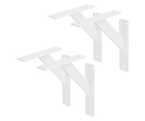 ML-Design 4 Pièces Support d'Étagère, 180 x 180 mm, Blanc, en Aluminium, Robuste, Style Industriel, Support Mural pour Étagère Console Murale Projets de Bricolage, Matériel de Montage Inclus