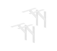 ML-Design 4 Pièces Support d'Étagère, 240 x 240 mm, Blanc, en Aluminium, Robuste, Style Industriel, Support Mural pour Étagère Console Murale Projets de Bricolage, Matériel de Montage Inclus
