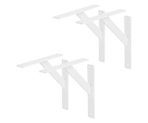 ML-Design 4 Pièces Support d'Étagère, 240 x 240 mm, Blanc, en Aluminium, Robuste, Style Industriel, Support Mural pour Étagère Console Murale Projets de Bricolage, Matériel de Montage Inclus