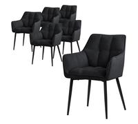 Lot de 6 chaise de bureau GENERIQUE interieur non pliable en metal H. 63 cm noir