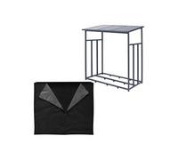ML-Design Abri Bois de Chauffage, Etagère Rangement Extérieur Métal, Anthracite, XXL