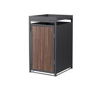 ML-Design Abri Cache 1 Poubelle 68x80x124cm 240L, Anthracite Aspect Bois Foncé en Acier,