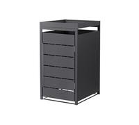ML-Design Abri cache pour 1 poubelle 68x80x124 cm capacité 240 L anthracite en acier toit pour plantes fleurs porte clôture habillage rangement