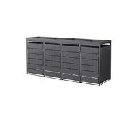 ML-Design Abri Cache pour 4 Poubelles 260x80x124 cm, Capacité 240L, Anthracite en Acier,